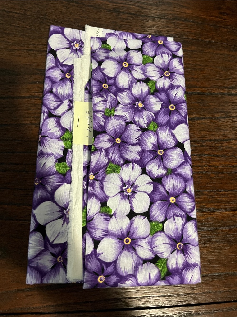 Sewing Fabric for Quilting, Crafts Purple and White Floral Vintage Print